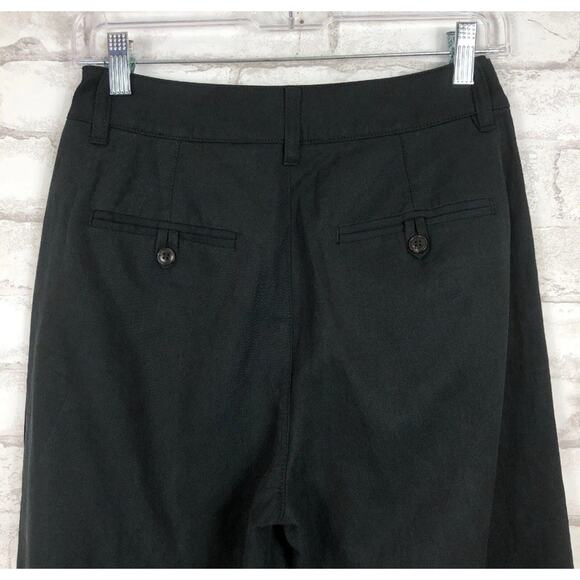 New MADEWELL Women's Size 4 The Harlow Wide-Leg True Black Linen Pant NG521 A24 - Picture 6 of 8
